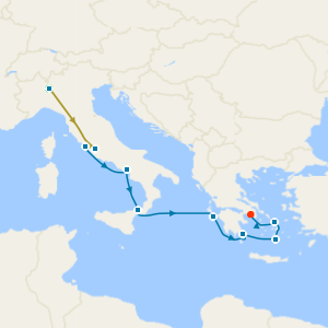 Swiss Alps, Bernina Red Train with Greek Isles & Italy Adventure from Rome