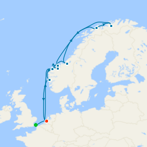 No Fly Cruise: Arctic Circle and Northern Lights Cruise from Dover to Rotterdam with 1nt Stay