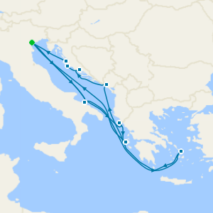 Italy, Greece, Montenegro & Croatia from Venice