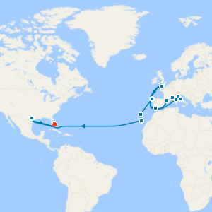 Western Europe Grand Adventure from Southampton to Ft. Lauderdale with Miami Beach Stay