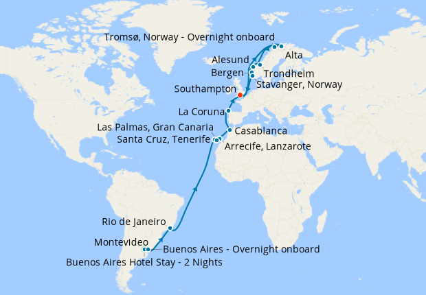 Cruise Itinerary Map