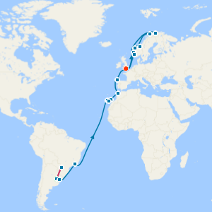 Iguazu Falls & Northern Lights Grand Adventure from Buenos Aires to Southampton