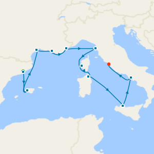 Riviera Harbors & Isles from Barcelona to Rome with Stay