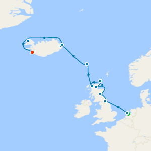 Highland & Icelandic Vistas from Amsterdam (Ijmuiden) to Reykjavik with Stays