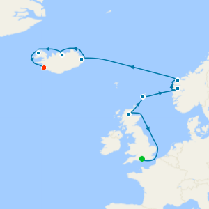 Celtic to Arctic Shores from London (Southampton) to Reykjavik with Stay