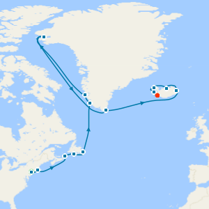 Canada, Greenland & Iceland from New York to Reykjavik with Stay