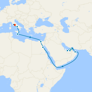 Grand Voyage from Dubai to Rome with Stays