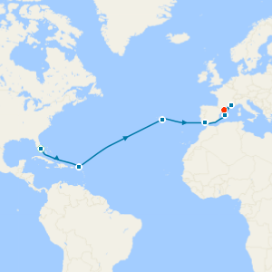Grand Voyage with Miami Beach and Barcelona Stays