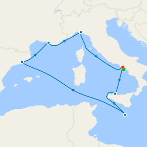 Italy, Malta, Spain & France Cruise from Naples with Sorrento Stay