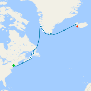 from New York to  Reykjavik