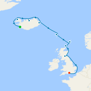 Nordic Isles Discovery from Reykjavik to London(Southampton)
