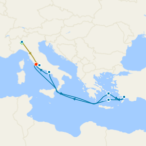 Swiss Alps, Bernina Red Train and Italy, Greece & Turkey Explorer with Milan and Rome Stays