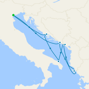 Italy, Croatia, Greece & Montenegro from Venice (Marghera)