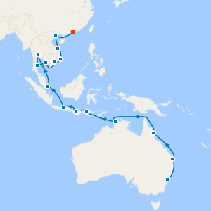 Sydney Stay, Hunter Valley Vineyards, Australia, Indonesia and South East Asia to Hong Kong