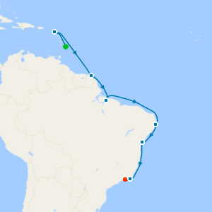 Barbados, French Guiana & Brazil from Bridgetown to Rio De Janeiro