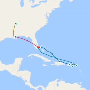 Music Cities of the Deep South with Tours & Eastern Caribbean Cruise and Bimini Beach Club from Miami