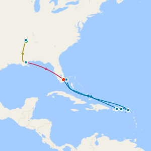 Music Cities of the Deep South with Tours & Eastern Caribbean and Bimini Holiday Cruise from Miami