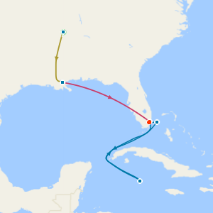 Music Cities of the Deep South with Tours & Cayman Isles and Bimini Beach Miles Cruise from Miami