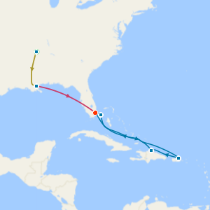 Music Cities of the Deep South with Tours & Caribbean Holiday Cruise from Miami
