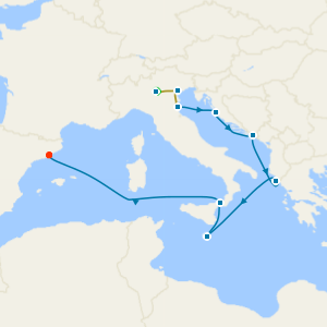 Lake Garda, Venice Stays with Western Mediterranean cruise from Ravenna