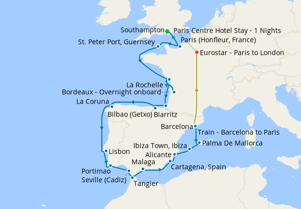 Cruise Itinerary Map
