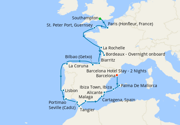 Cruise Itinerary Map