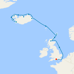 North Atlantic Gems Fly Cruise from Reykjavik to Southampton with Three Night Stay, Golden Circle & Blue Lagoon Experience