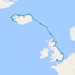 Crowned Coastlines Fly Cruise from Reykjavik to Southampton with Two Night Stay