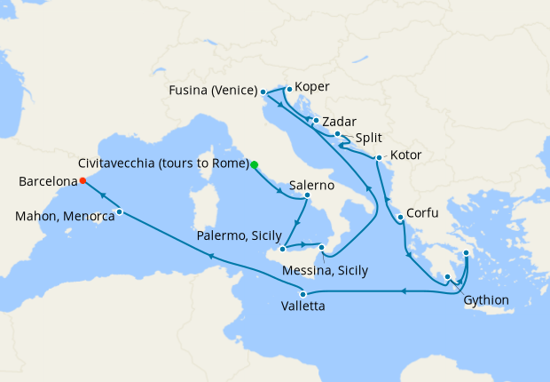 Cruise Itinerary Map