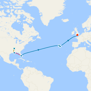 Music Cities of the Deep South with Tours & Azores from Miami to Southampton with Stays