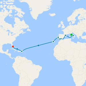 Sailing Toward History from Rome (Civitavecchia) to Miami