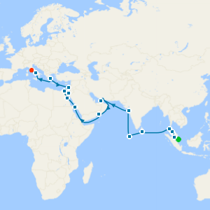Asian Mediterranean Fusion from Singapore to Rome(Civitavecchia)