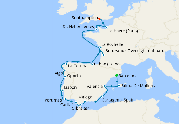 Cruise Itinerary Map