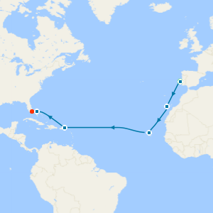 Transatlantic Cruise from Lisbon to Miami with Stay