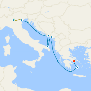 Adriatic Wonders Fly Cruise with Luxury stays in Lake Garda, Venice Island & Athens 