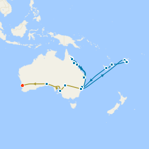 Brisbane's Koala Bears, Queensland Beaches, Fiji Explorer and Indian Pacific Rail from Sydney to Perth with Stays