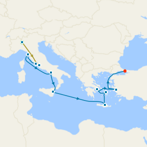 Swiss Alps, Bernina Red Train & Greek Isles Explorer with Milan and Rome Stays