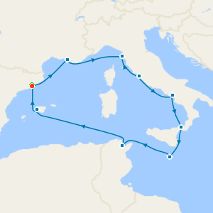 France, Italy, Malta & Spain from Barcelona with Stay