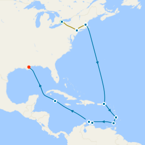 Niagara Falls, New York & Caribbean from Boston to New Orleans with Stays