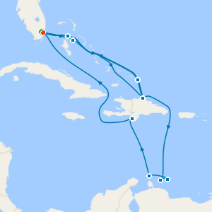 Eastern & Western Caribbean from Miami with 1nt Stay