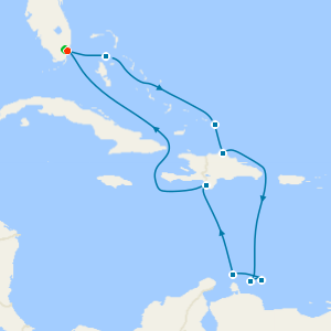 Southern Caribbean from Miami with 1nt Stay