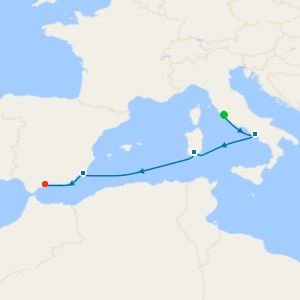 A Journey Through Cliffs, Islands and Andalusian Light from Civitavecchia (Rome) to Malaga