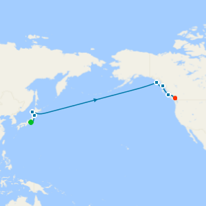 Pacific Eastbound from Tokyo to Vancouver