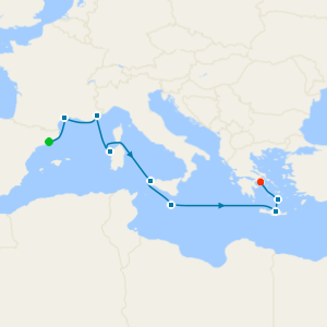 Greek Isles & Western Med from Barcelona to Athens