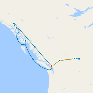 The Calgary Stampede, Rocky Mountaineer from Banff to Vancouver & Alaska with Dawes Glacier from Vancouver