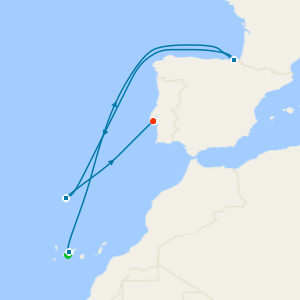 A Journey from Atlantic Isles to Lisbon’s Maritime Grace from Santa Cruz de Tenerife to Lisbon with Stays