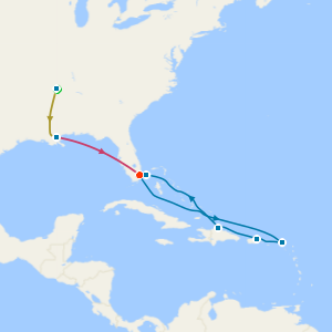 Music Cities of the Deep South with Tours & Eastern Caribbean and Bimini Beach Club from Miami