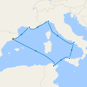 Spain, France, Italy & Tunisia from Barcelona with Stay