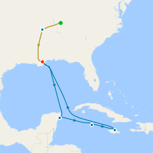 Deep South Music Adventure includes Nashville, Memphis & New Orleans with Tours and Western Caribbean Cruise