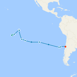 Easter Island from Papeete to Valparaiso